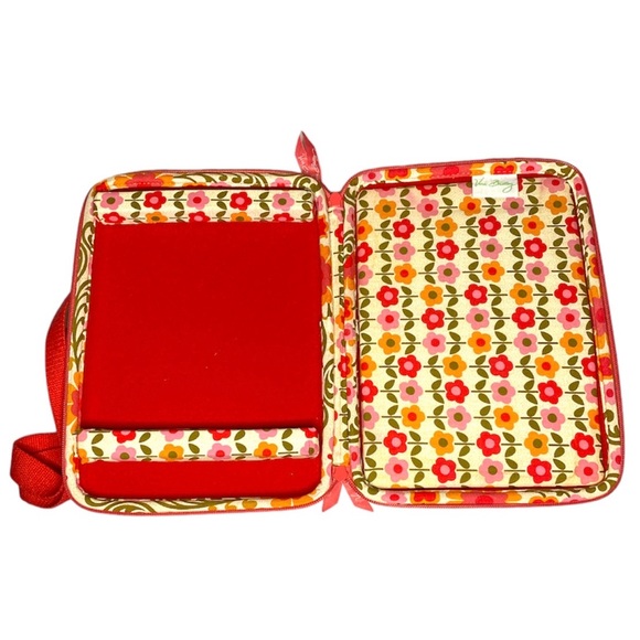 Vera Bradley Hard Shell Quilted Orange Pink Floral Travel Tablet Case - Picture 3 of 3